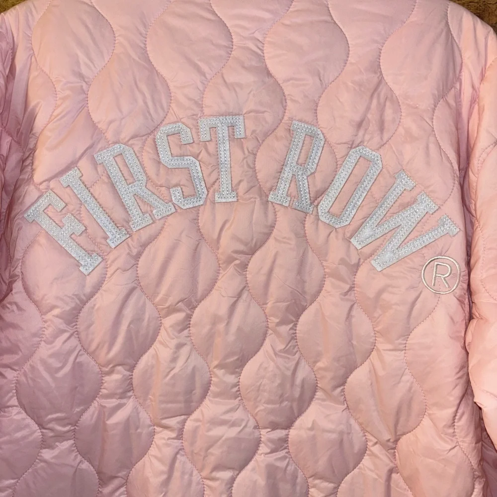First Row Denim men's pink quilted puffer jacket